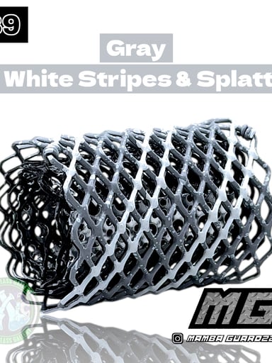 Preview pic of Mamba Guardzz - Heat Cage #89 - Blazer GT8000 Guard (Gray w/ White Stripes & Splatter)