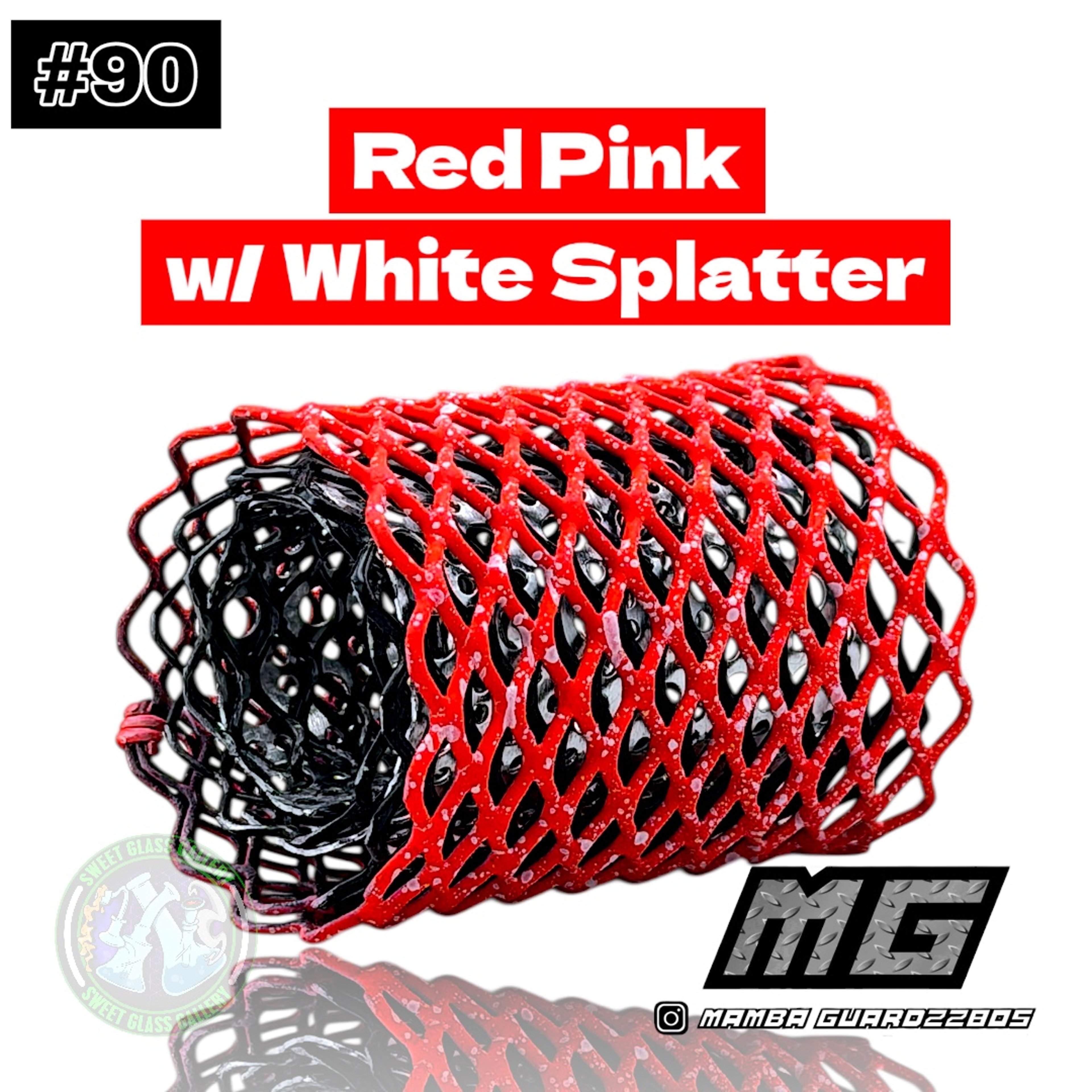 Preview pic of Mamba Guardzz - Heat Cage #90 - Blazer GT8000 Guard (Red Pink w/ White Splatter)