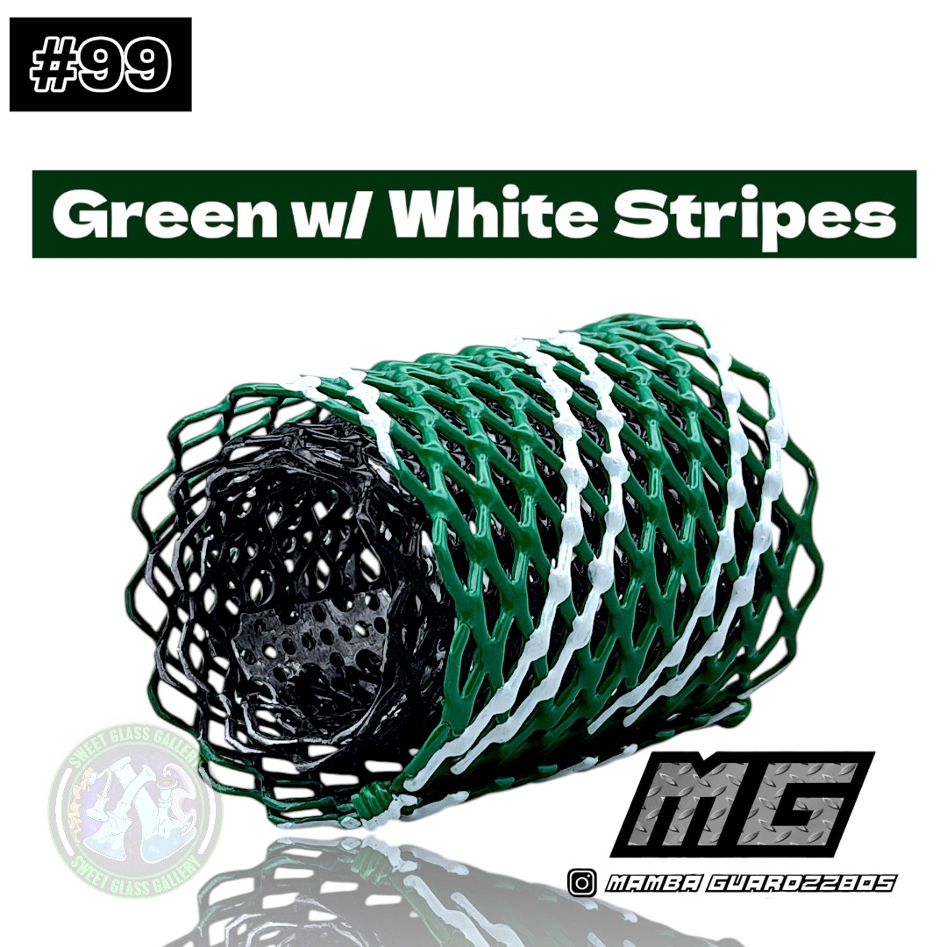 Preview pic of Mamba Guardzz - Heat Cage #99 - Blazer GT8000 Guard (Green w/ White Stripes)