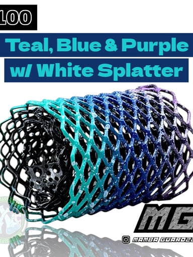 Preview pic of Mamba Guardzz - Heat Cage #100 Blazer GT8000 Guard (Teal, Blue & Purple w/ White Splatter)