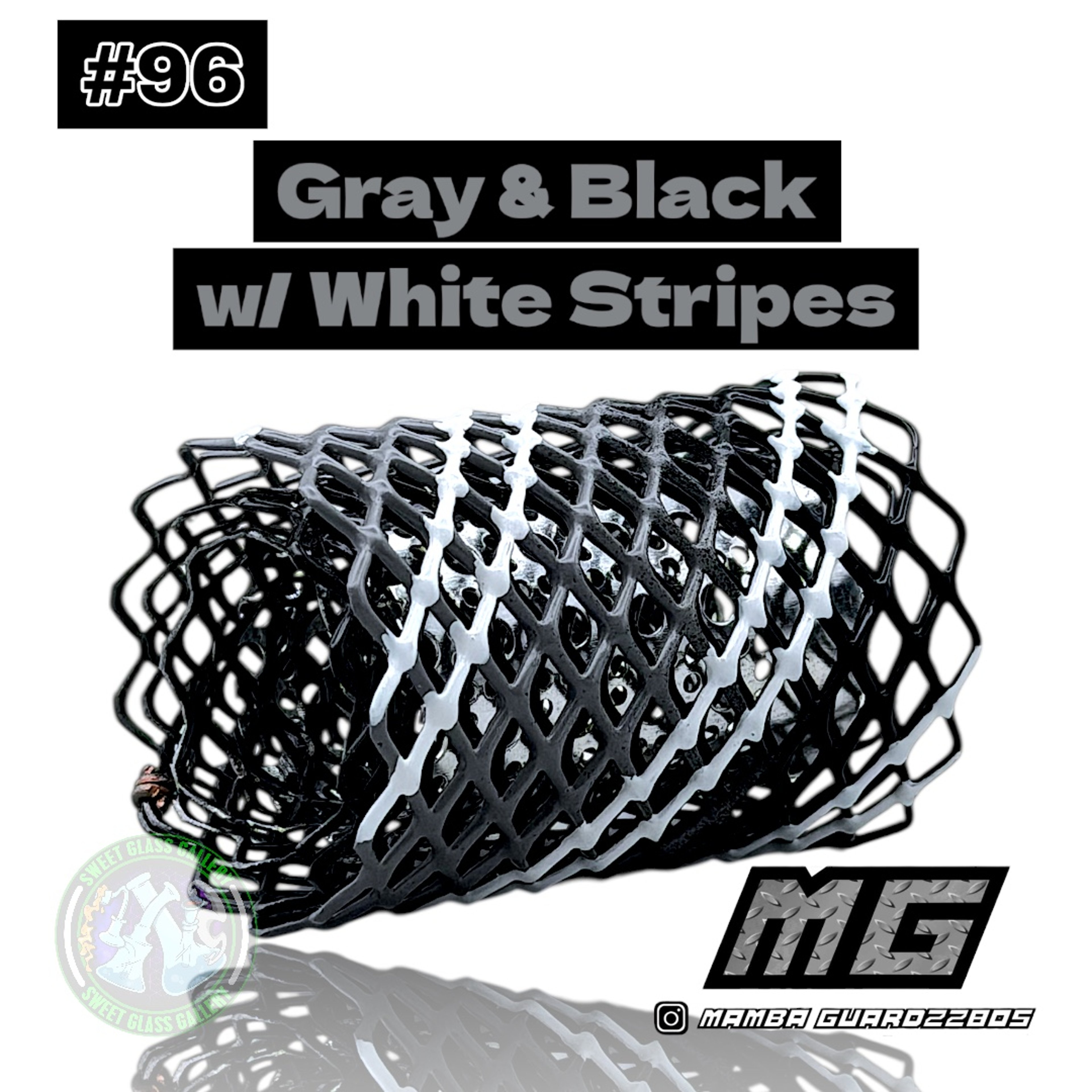 Preview pic of Mamba Guardzz - Heat Cage #96 Blazer GT8000 Guard (Gray & Black w/ White Stripes)