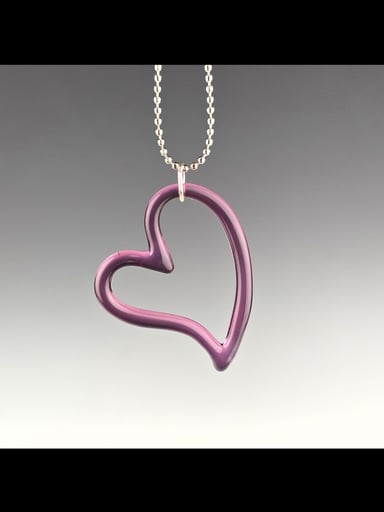 Preview pic of Custom Listing: Gold Amethyst Heart Pendant