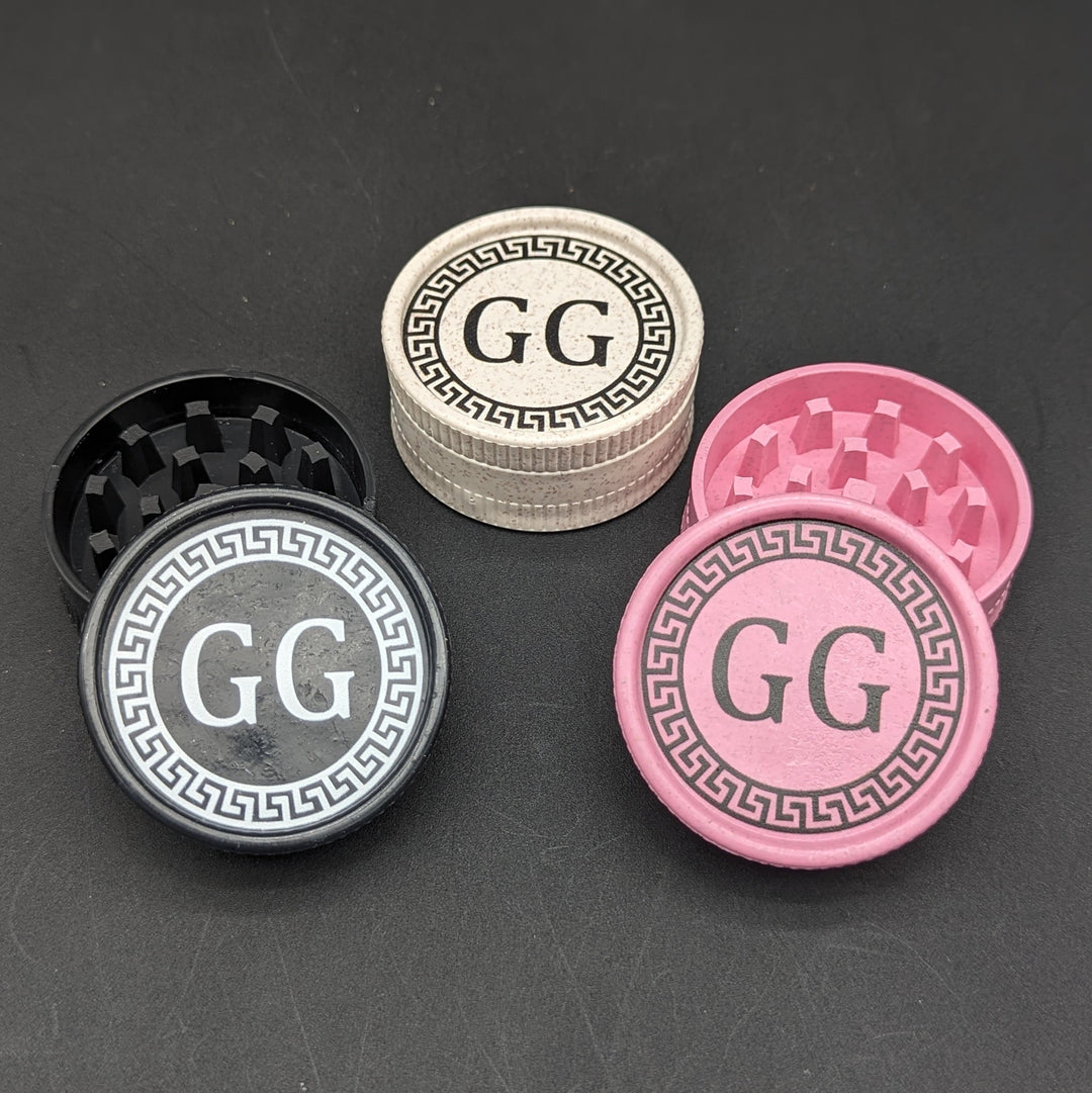 GREEK GLASS 2 PIECE HEMP GRINDER image 0