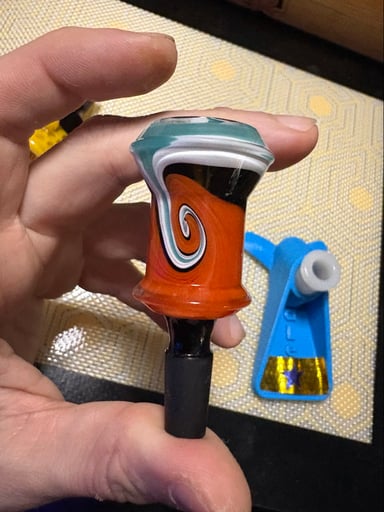 Preview pic of 🔥10mm / 8 Hole Black Fritted Bowl Slide🔥