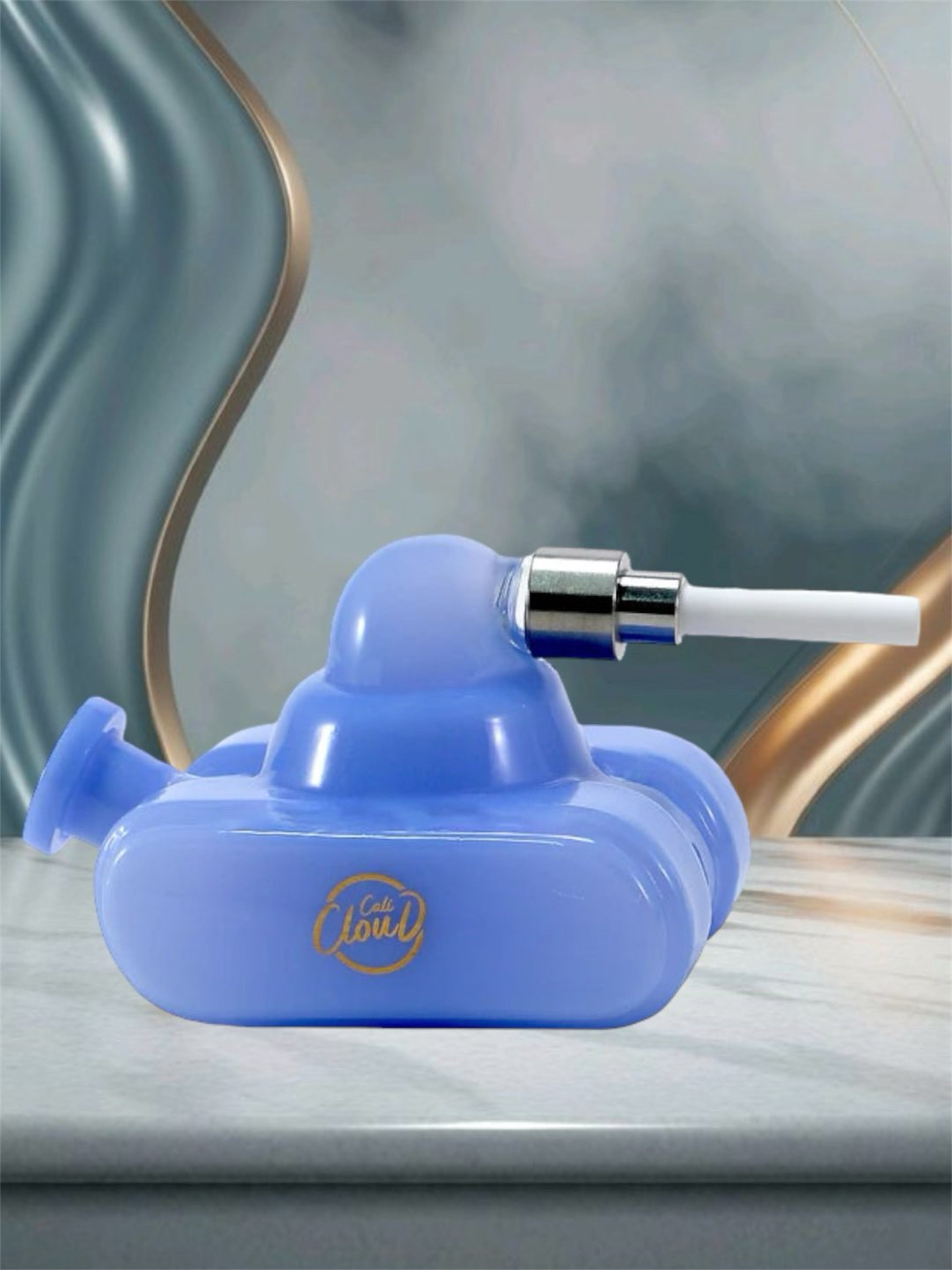 Preview pic of Cali CloudX Redfighter War Tank Marble Nectar Collector Set in Milky Blue/Periwinkle