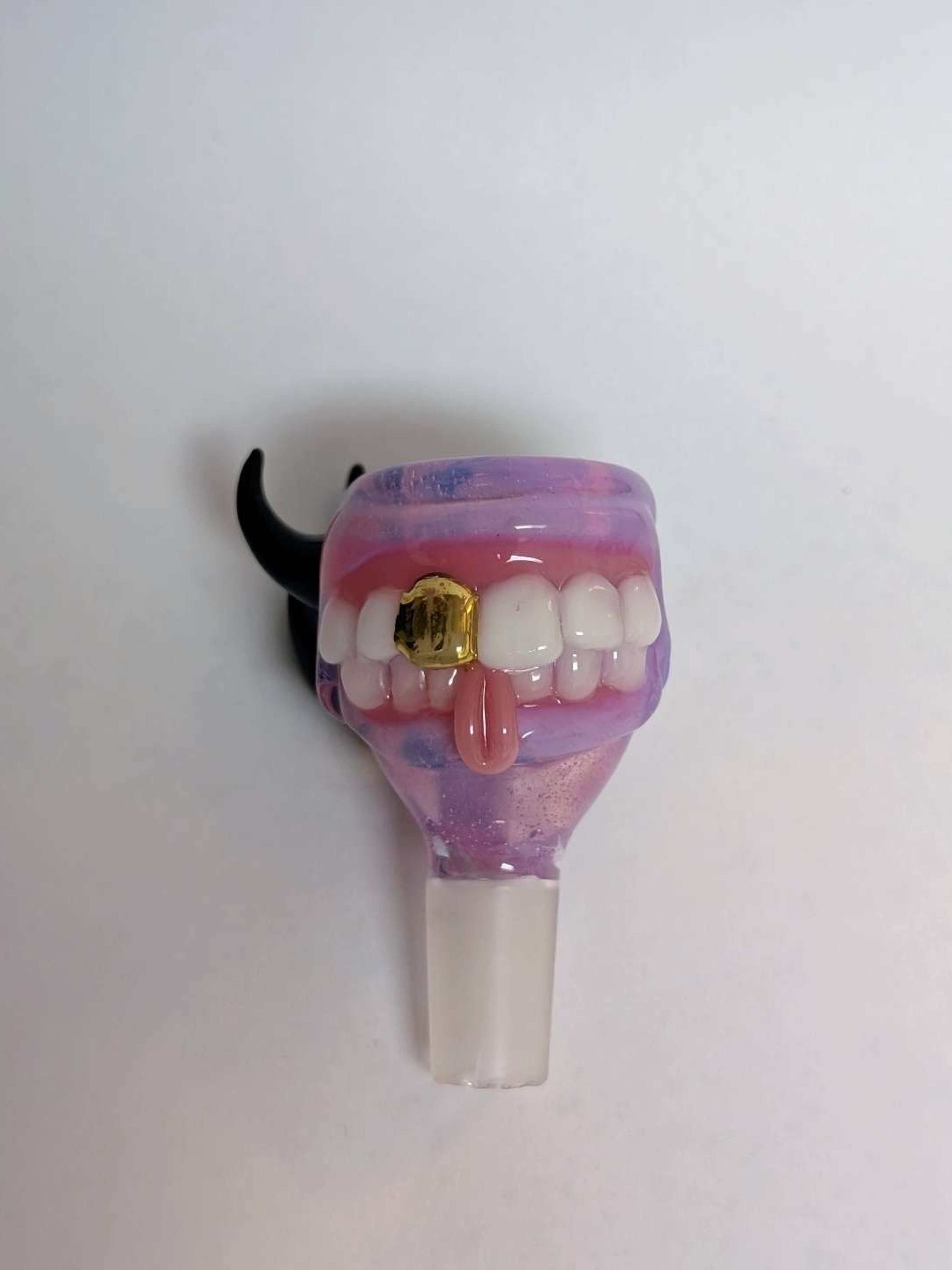 Leviathan Glass, 4 hole slide - gold enamel tooth image 0