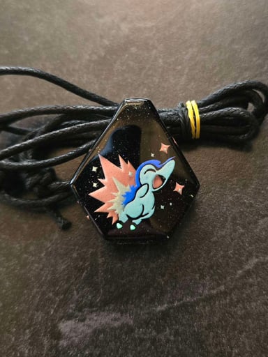 Preview pic of Cyndaquil Pokemon Layered Glow Pendant