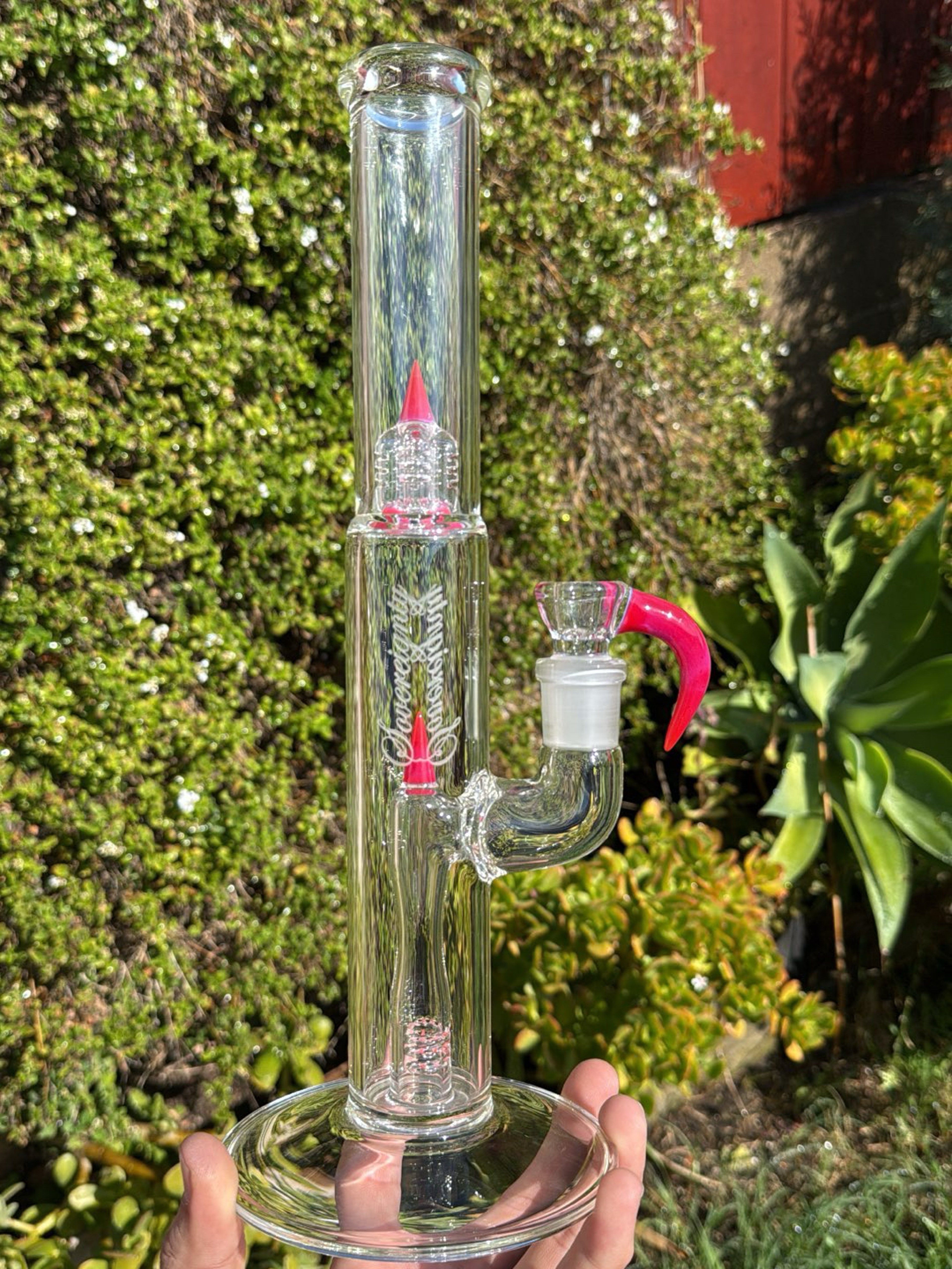 Sovereignty glass Shorty4 (Pawn) Pink slyme over poppy fixed 180 image 0