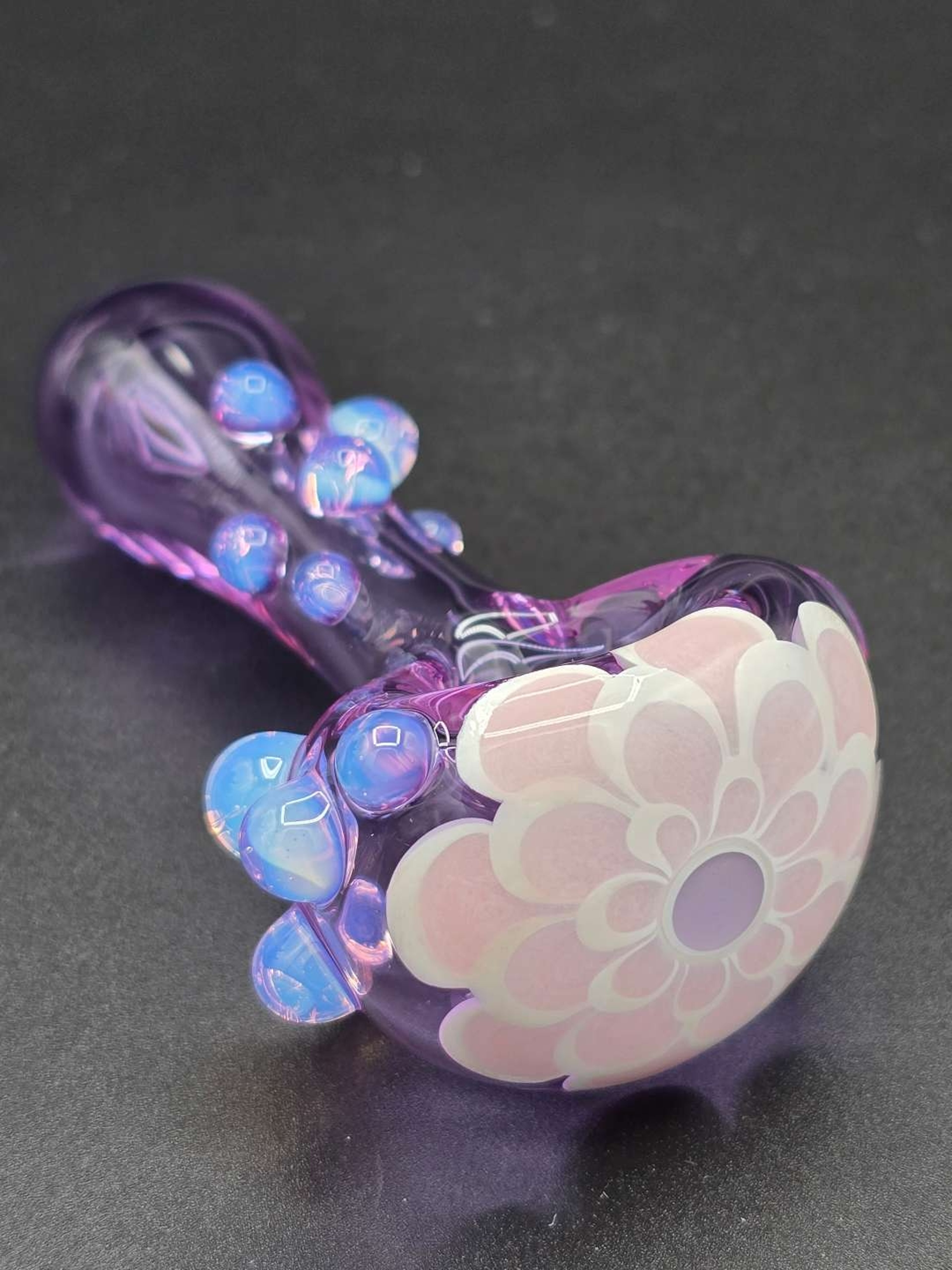 Preview pic of Purple X Pink Dotstack Glass Pipe