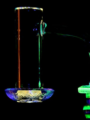 Preview pic of Black Market Glass - Sir Newton UV Reactive Auto-spinning Turbine Blender - 10mm/90° Joint