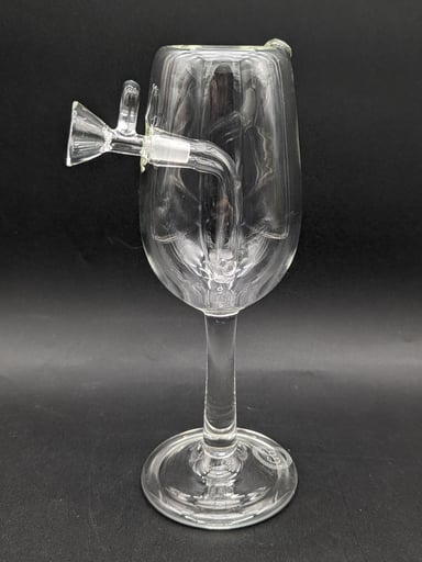 Preview pic of GREEK GLASS WINE GLASS BUBBLER