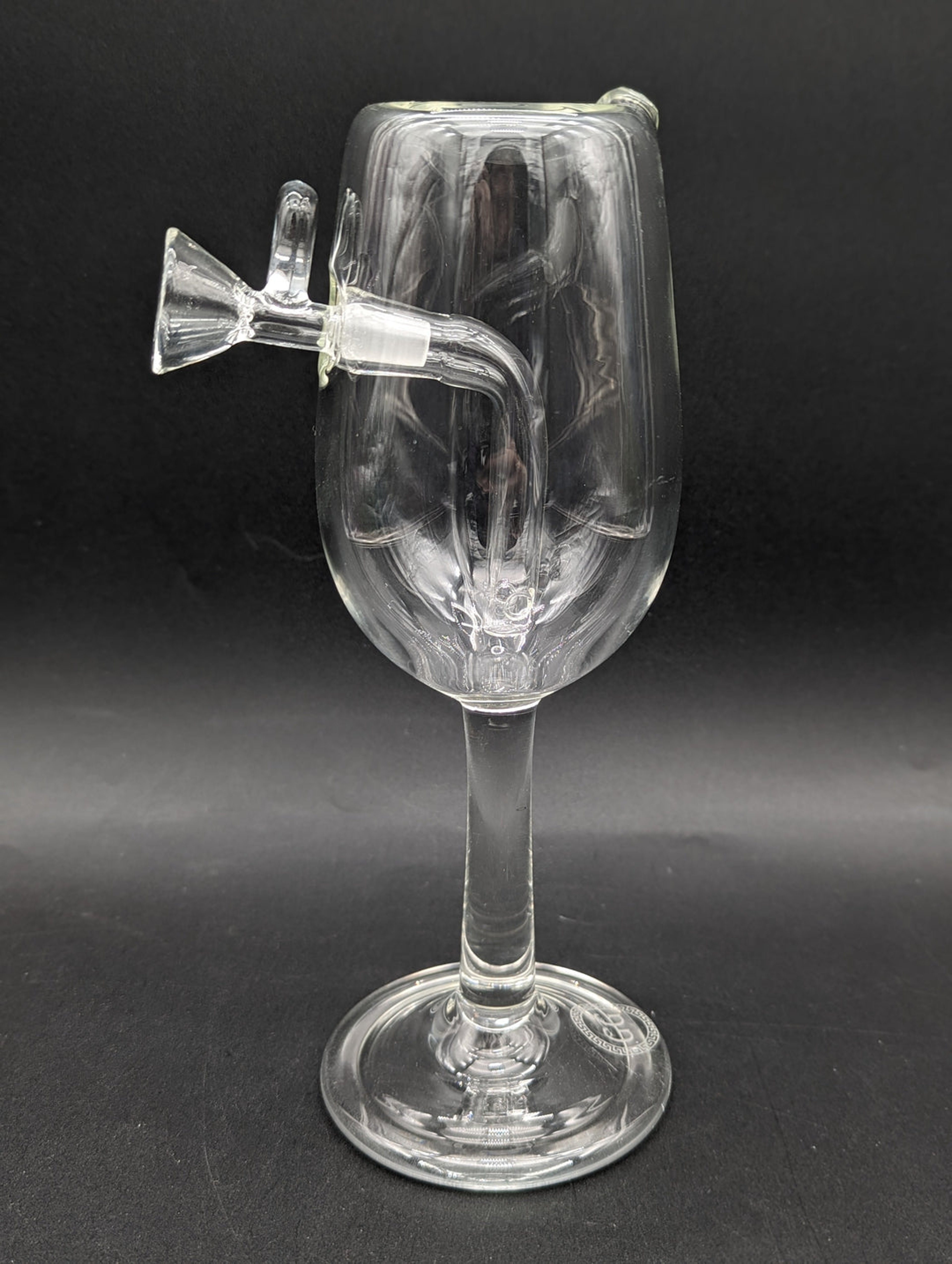 Preview pic of GREEK GLASS WINE GLASS BUBBLER