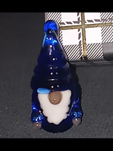 Preview pic of COLLECTIBLE,BLUE,HEADY GLASS GNOME PENDANT