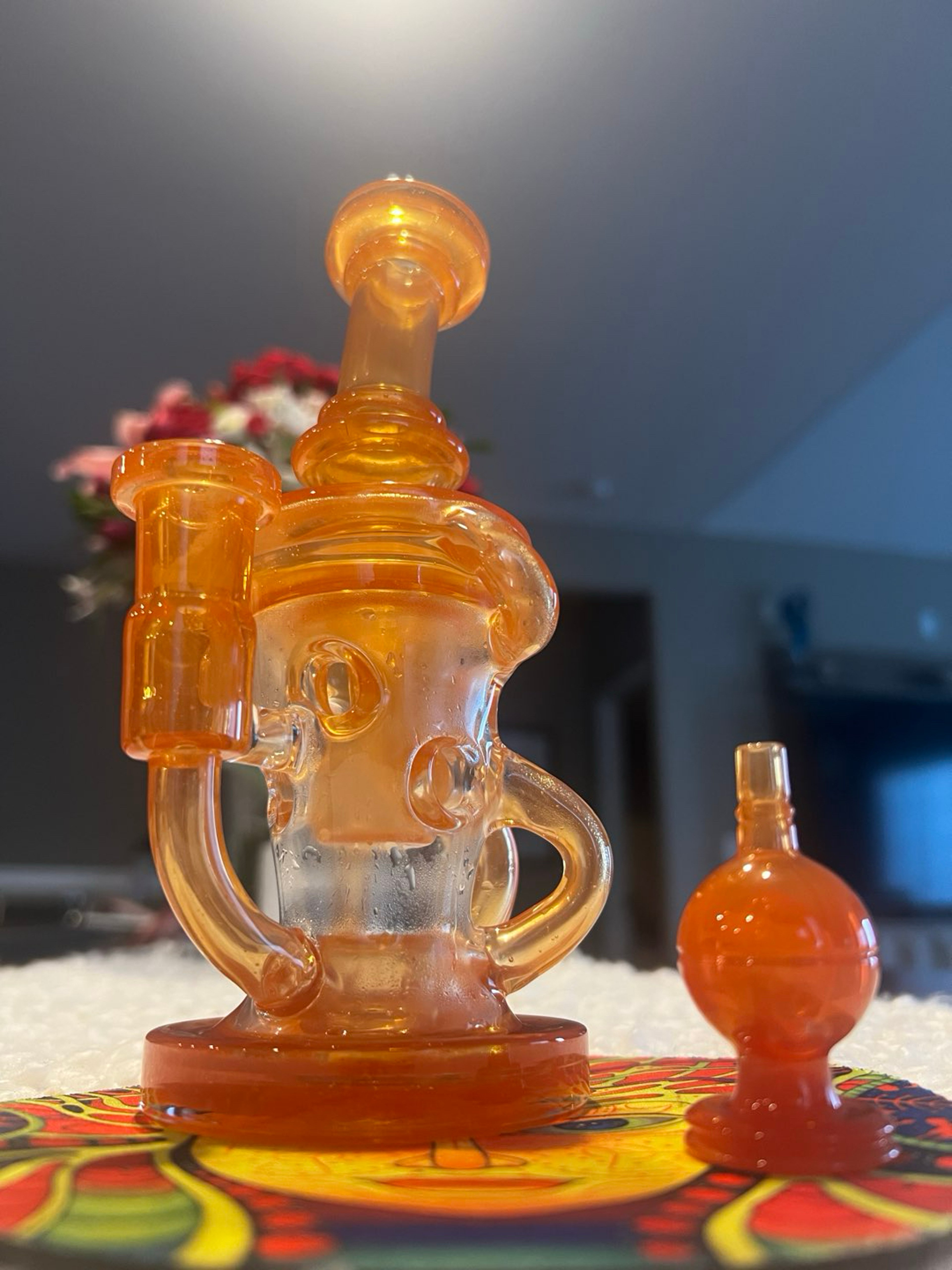 Preview pic of Kjcustoms recycling Klein in UV Hot Sauce w/ matching Soup glass cap
