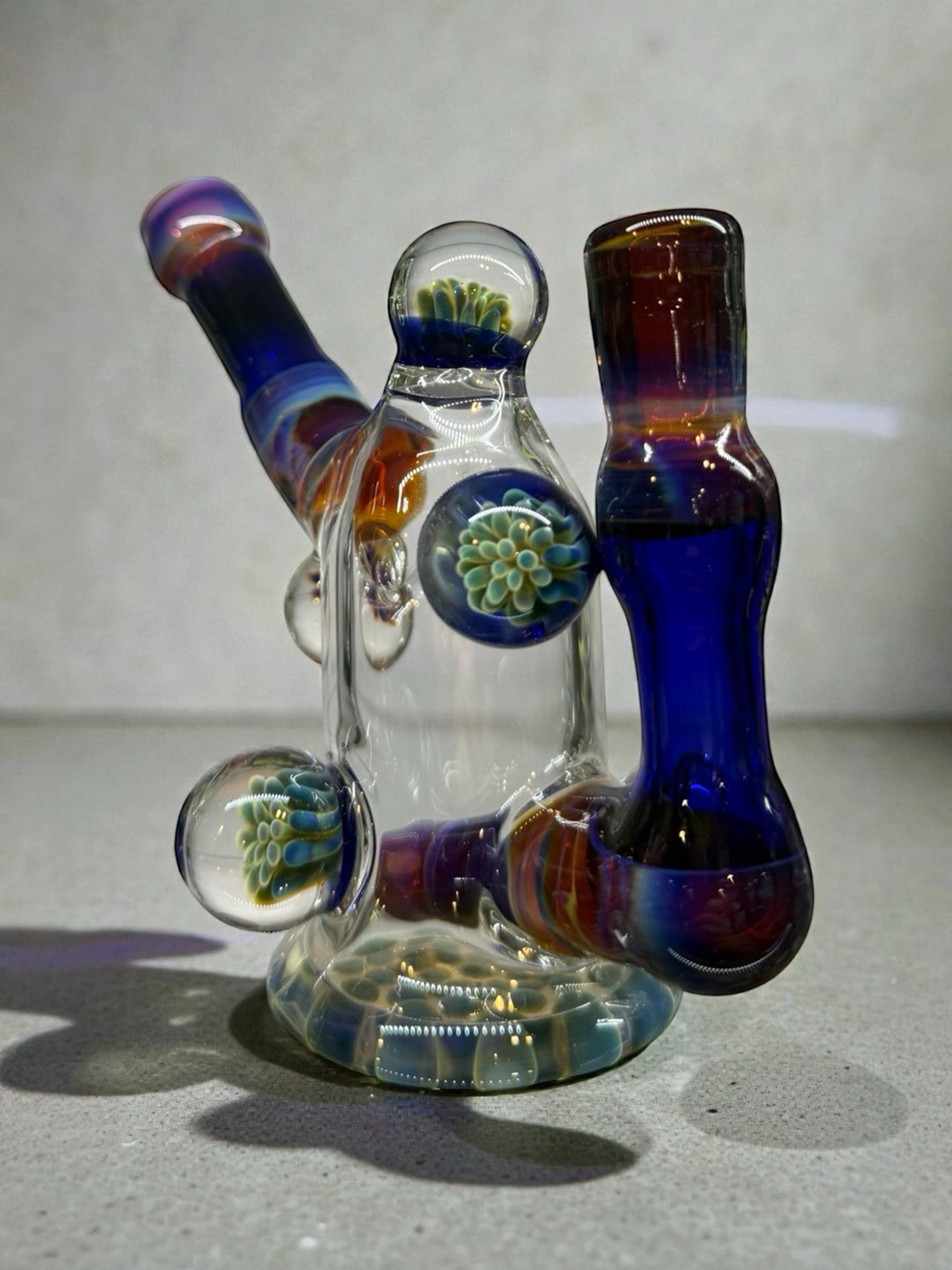 4.75” 5 Flower Marble Banger Hanger Rig – Handblown by Mustard Glass image 0