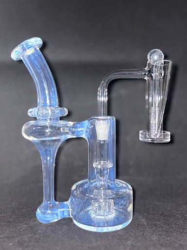 Preview pic of Greek Glass 10mm Rbr Secret White Full Dab Rig Setup