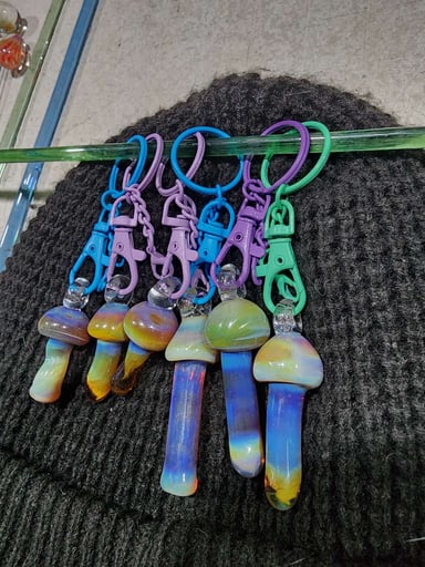 Preview pic of Heady Cerulean mushroom keychains