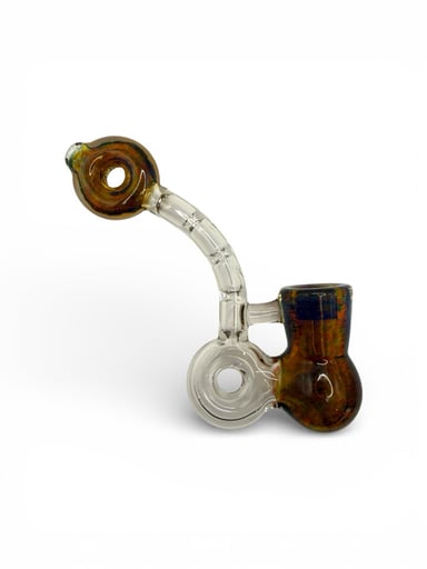 Preview pic of 6.25” Healthstone Glass Fumed Color Changing Frit Double Donut Sherlock