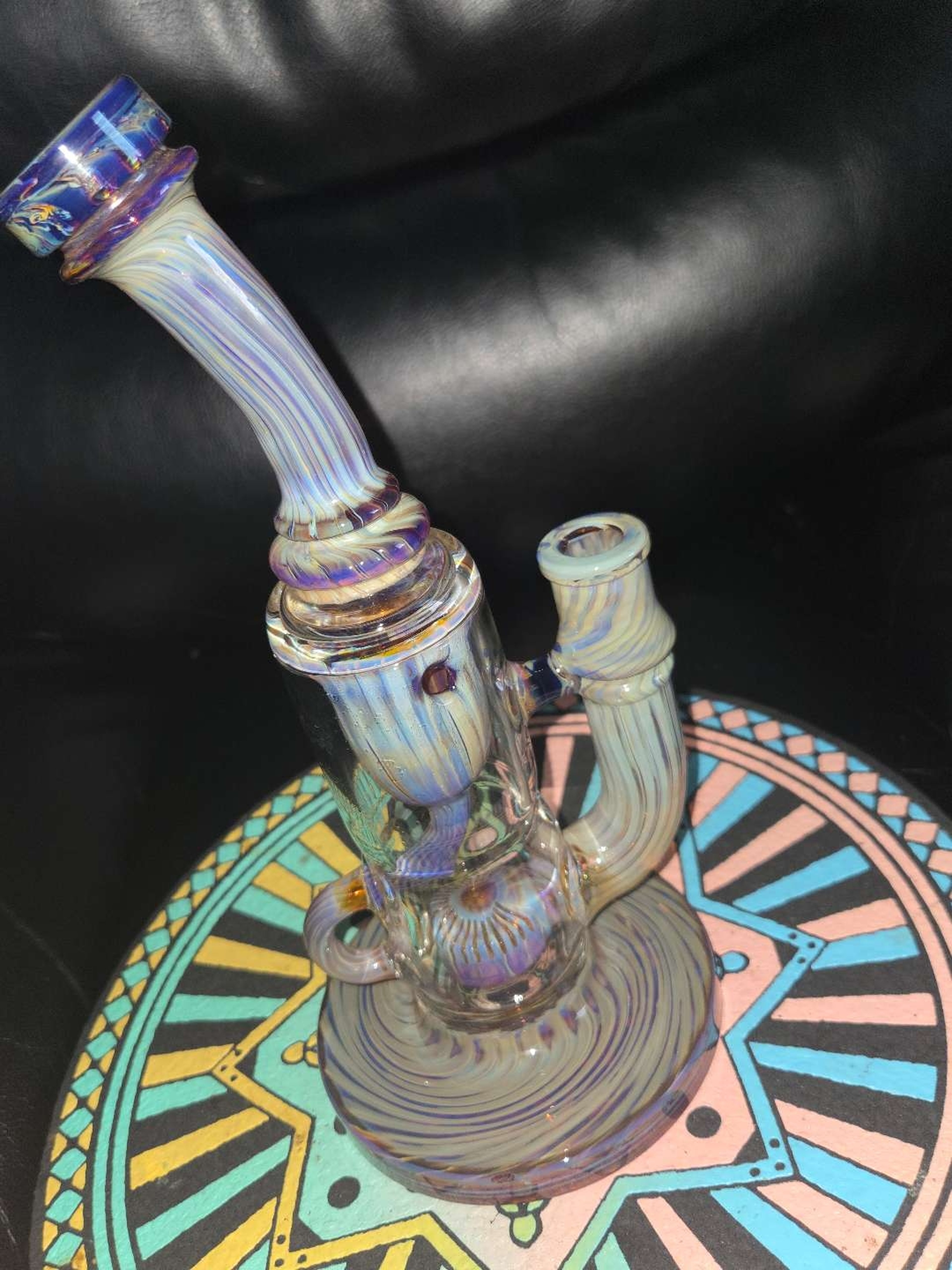 10" Klein Incycler w super slit puck dab rig image 0