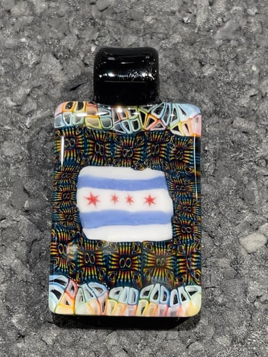 Preview pic of Jeff Heathbar Tile Chicago Flag Murrine