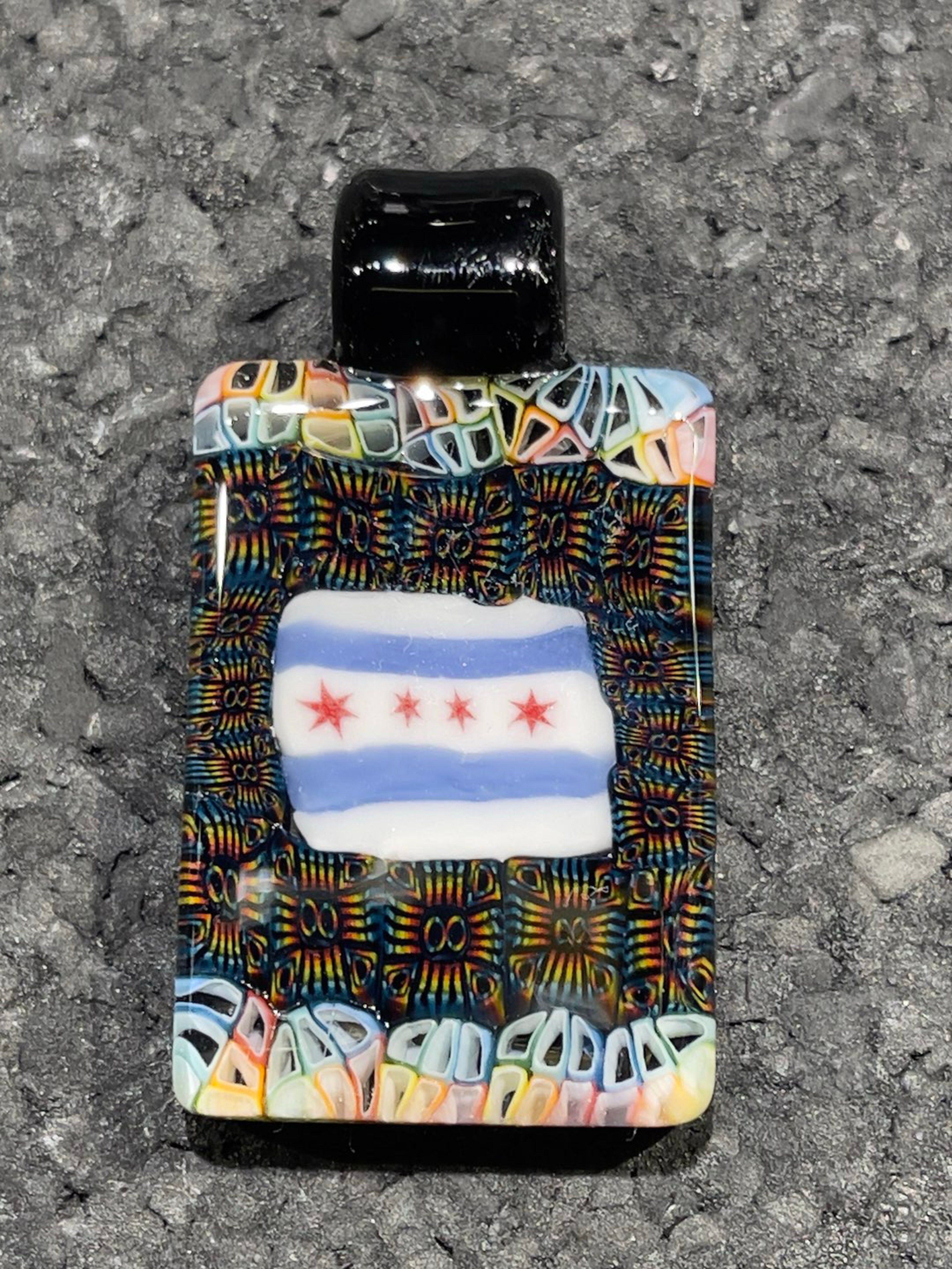 Preview pic of Jeff Heathbar Tile Chicago Flag Murrine