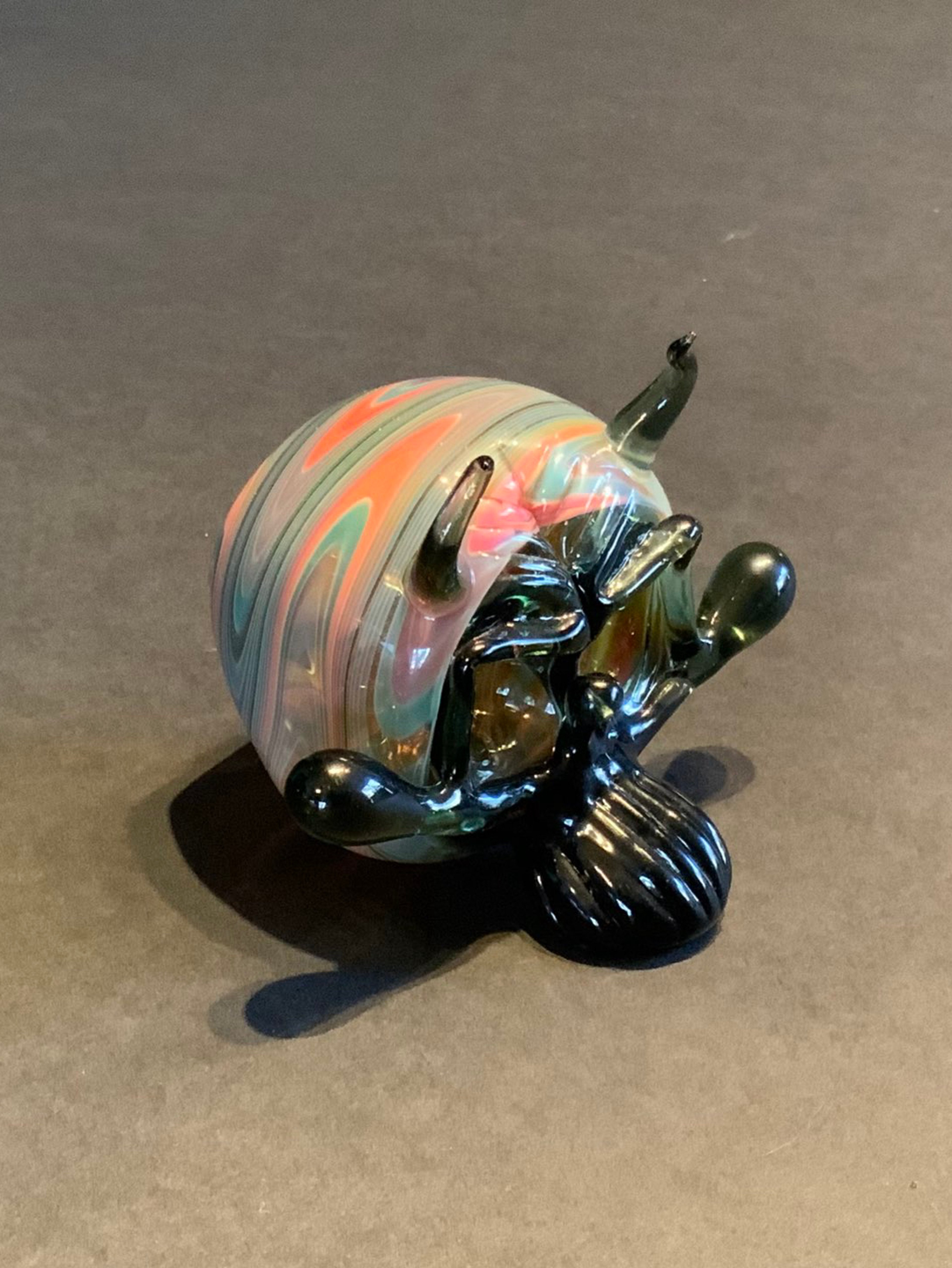 Preview pic of Lid Glass Tie Dye Sky 10mm Dewar Skull Rig