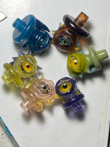 Preview pic of Friday Glass demon eye carb caps