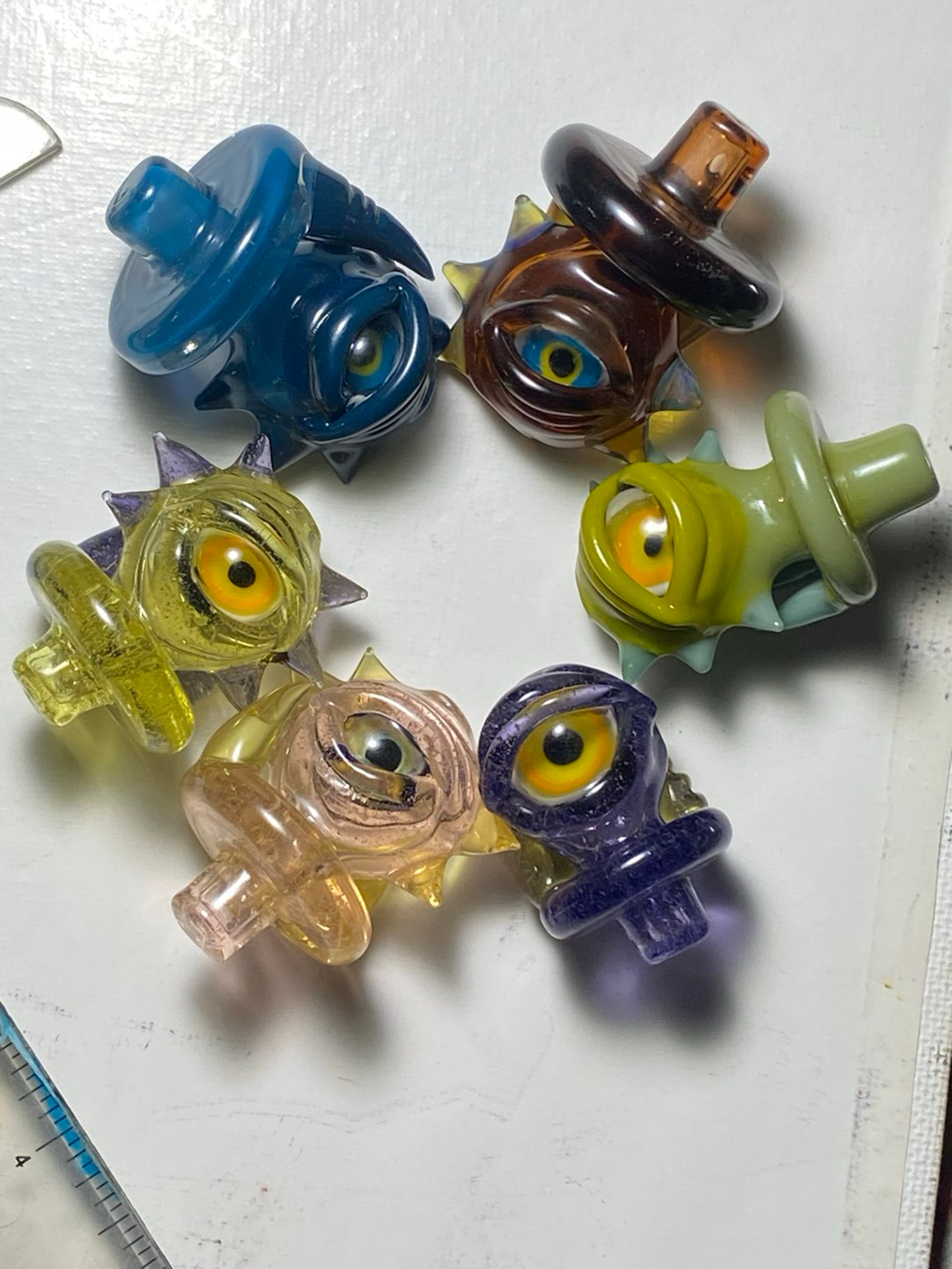 Preview pic of Friday Glass demon eye carb caps