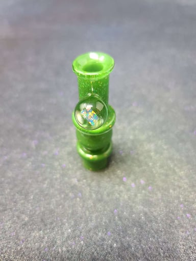 Preview pic of Vann Slam Green Puffco Pivot Spinner Mouth Piece W/ Opal