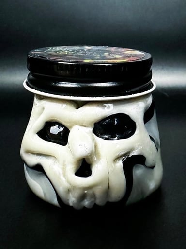Preview pic of “The Skull” Boehme Sculpted Glass Baller Jar
