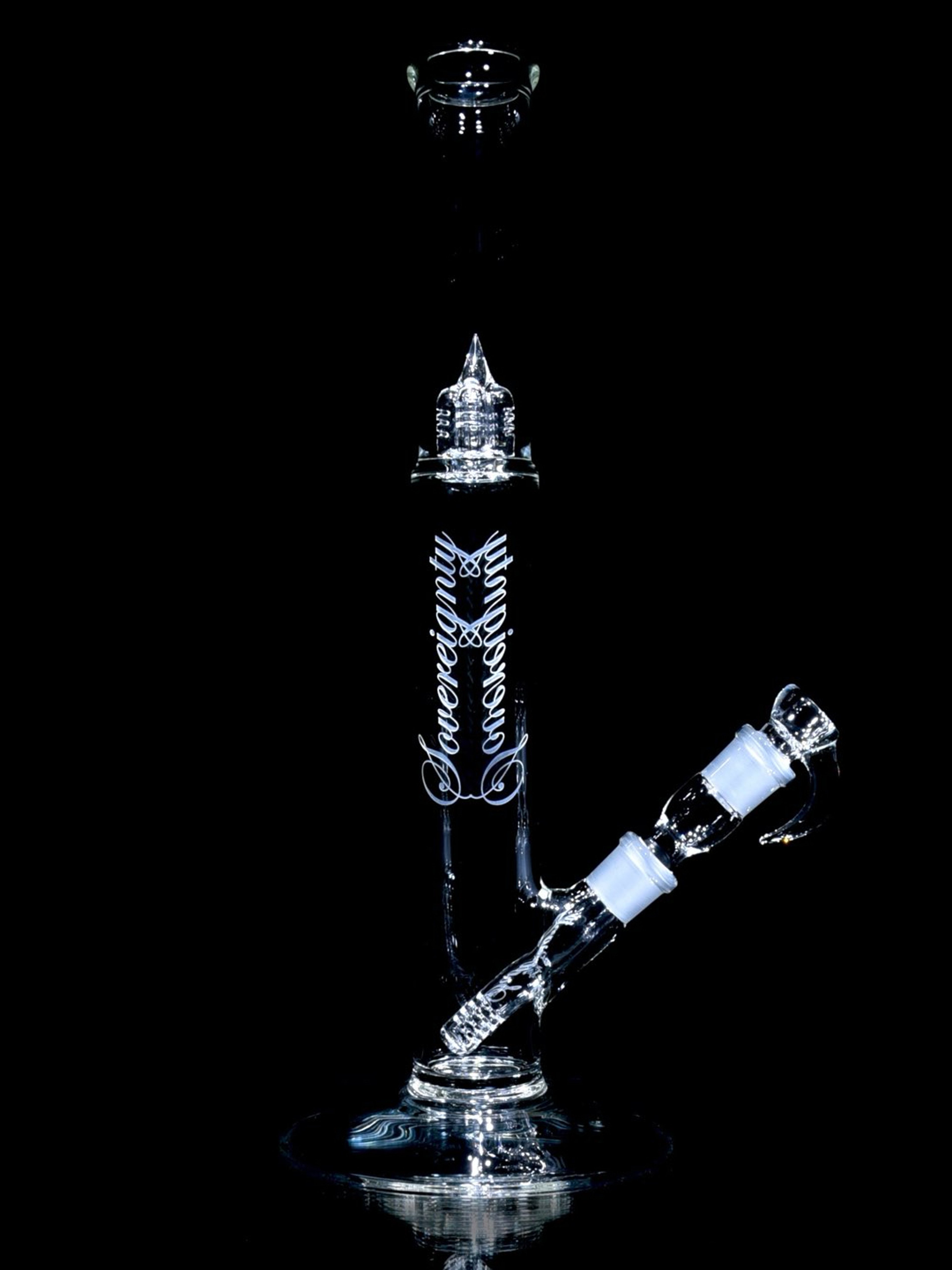 Sovereignty Glass - Bishop - Diffy Tube w/ Removable 180° Gridded Downstem - Clear - 18mm Female image 0