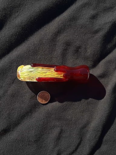 Preview pic of Bloody, inside out, color changing, borosilicate glass chillum