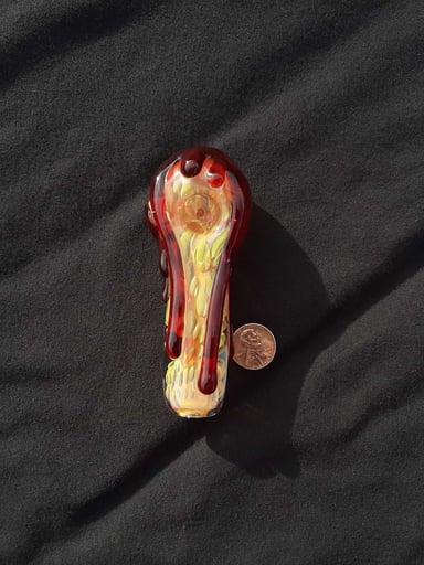 Preview pic of Bloody, inside out, color changing, borosilicate glass pipe