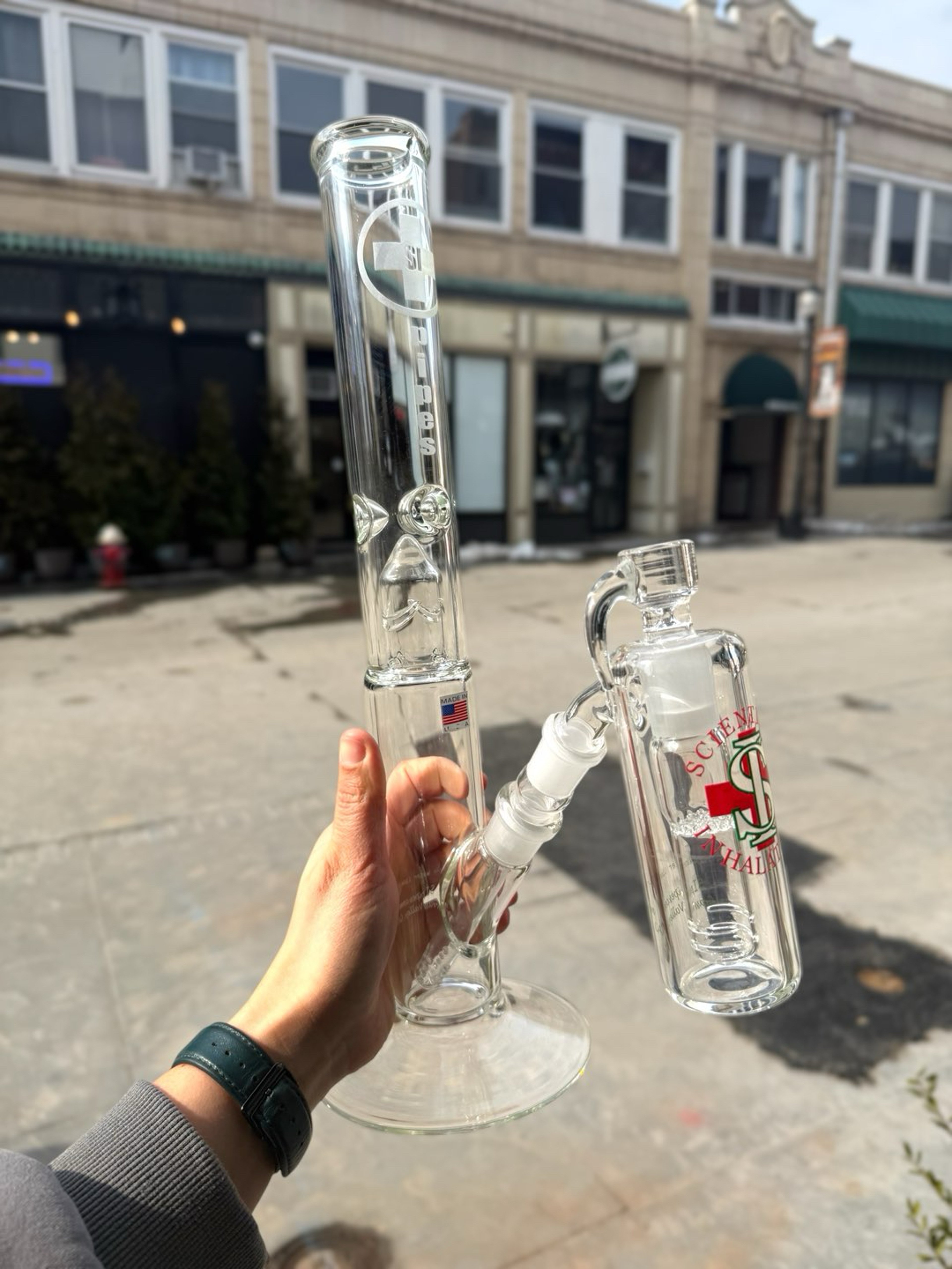 15.5” SI Pipes Vortex Dome Perc Tube - Complete Carbon Filter Set image 0