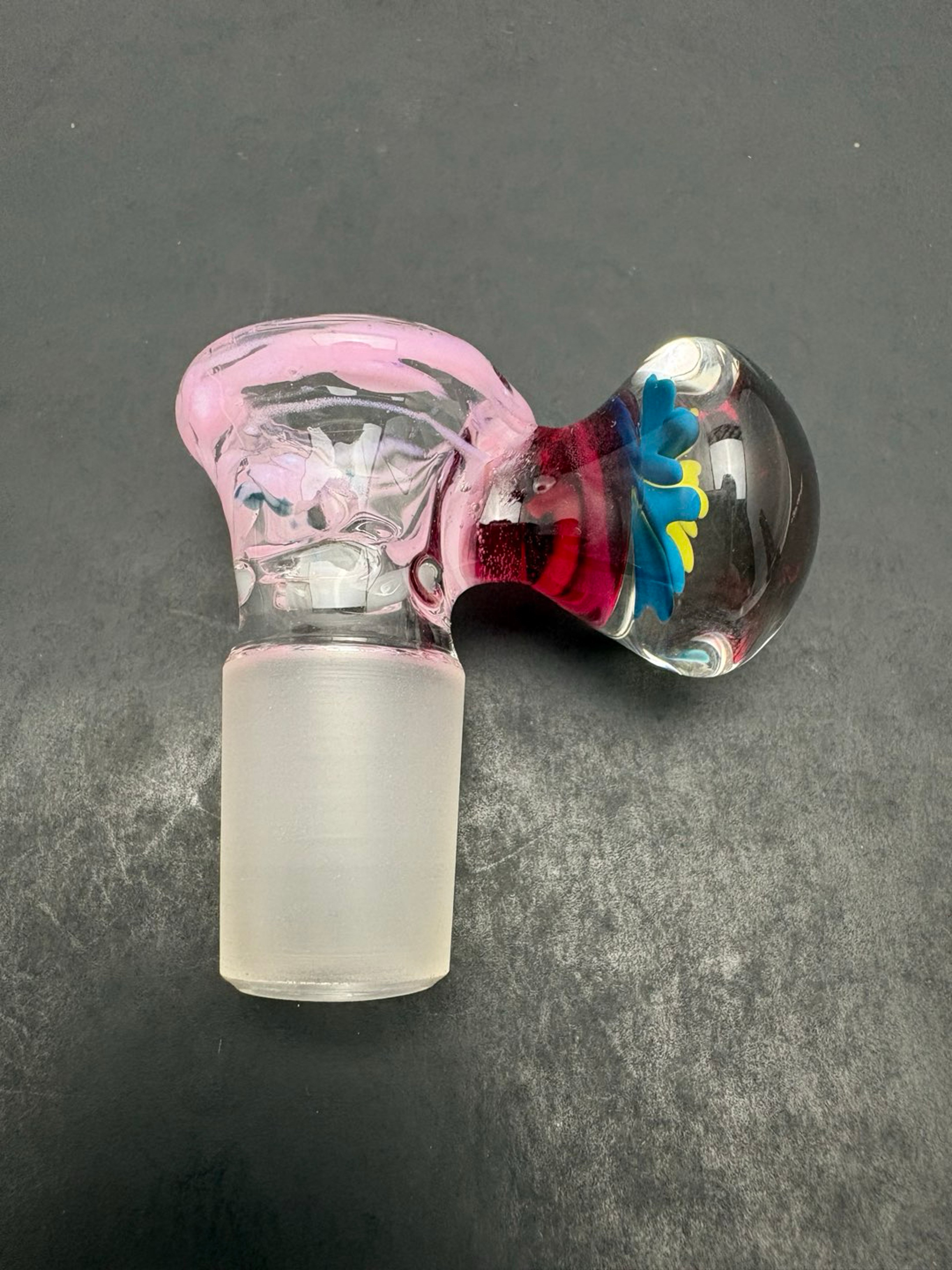 18mm Pink 4hole Slide w/ Flower Marble image 0