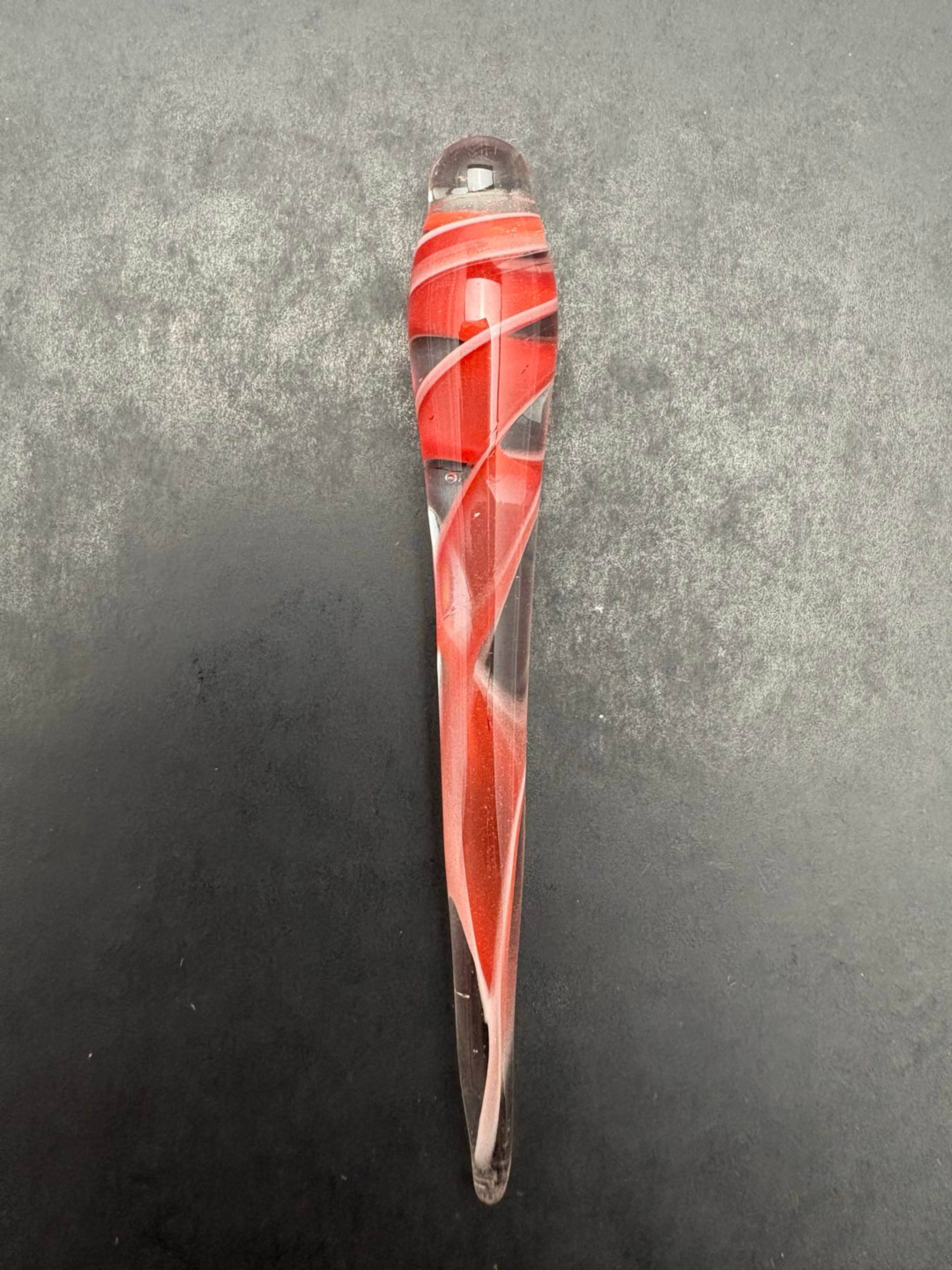 Red Swirl Glass Poker image 0