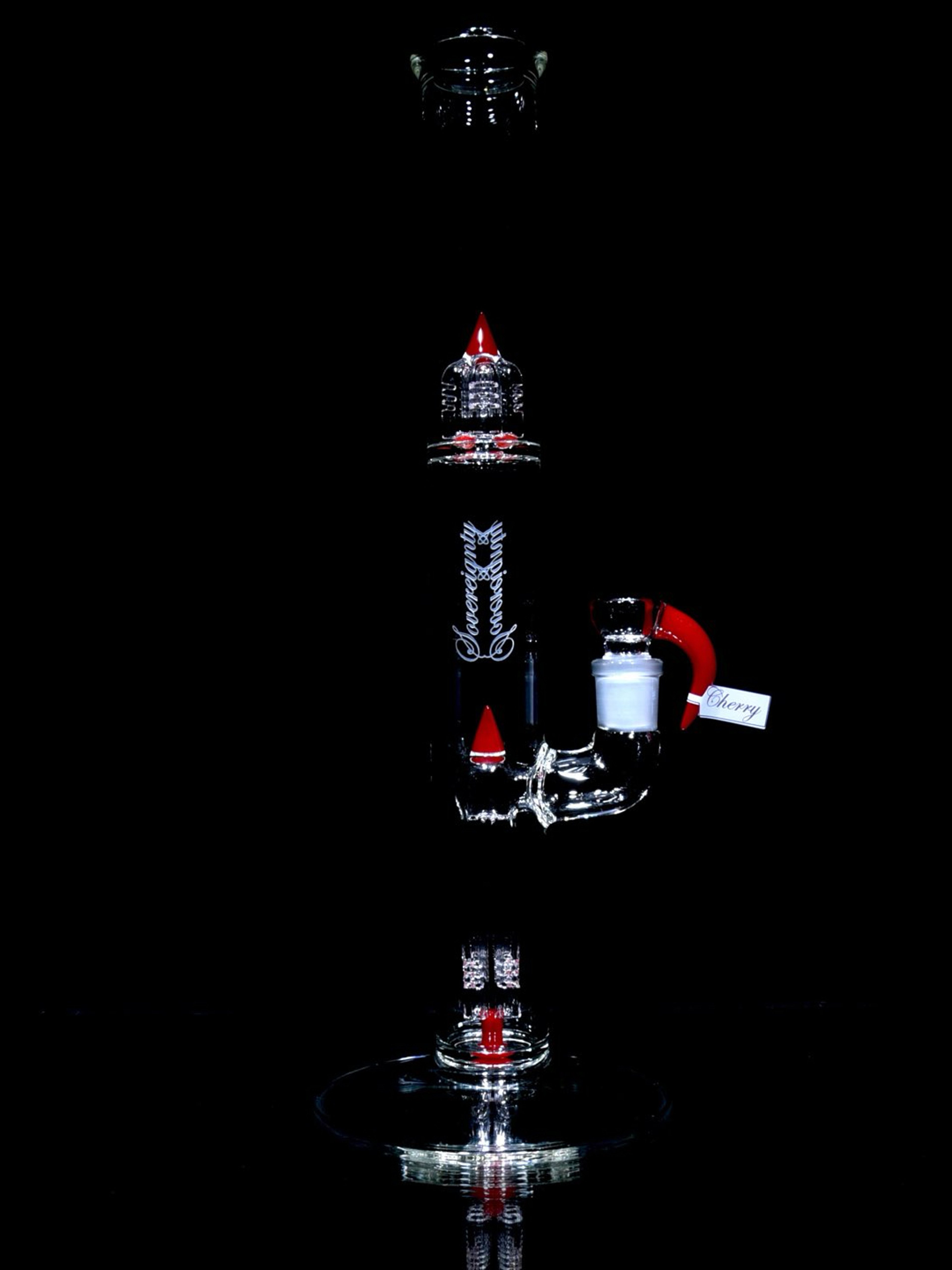 Sovereignty Glass - PA 44mm - Gridded Fixed 4 Tube w/ Inv4 Splashguard - Cherry - 18mm Female image 0