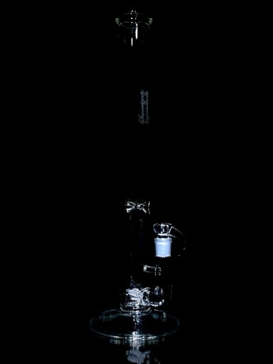 Preview pic of Sovereignty Glass - 50x5mm 3 Line 9.5mm 6 Cut Straight Tube w/ 4-hole Slide - Clear - 18mm Female