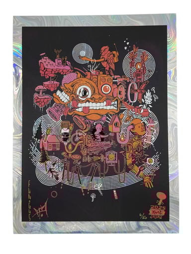 Preview pic of Aaron Brooks x Kooz "Fun Gus (Raspberry)" Mini Print