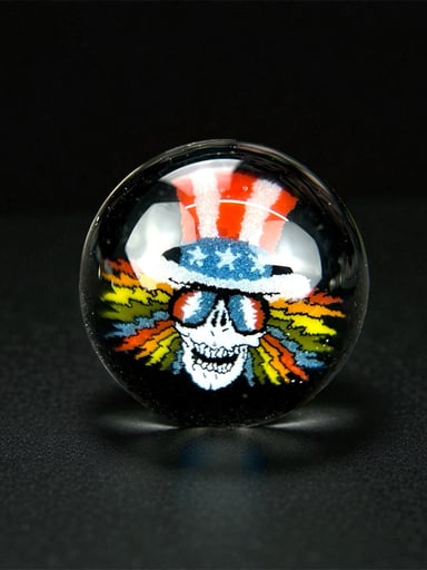 Preview pic of Steven H Glass – Grateful Dead Uncle Sam Millie Valve Marble (12–13mm)