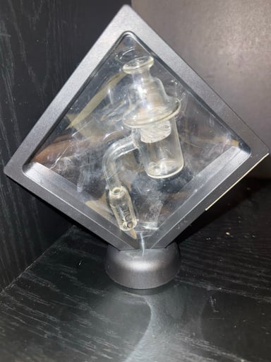 Preview pic of 14mm TYC Quartz dab set with carb spinner cap