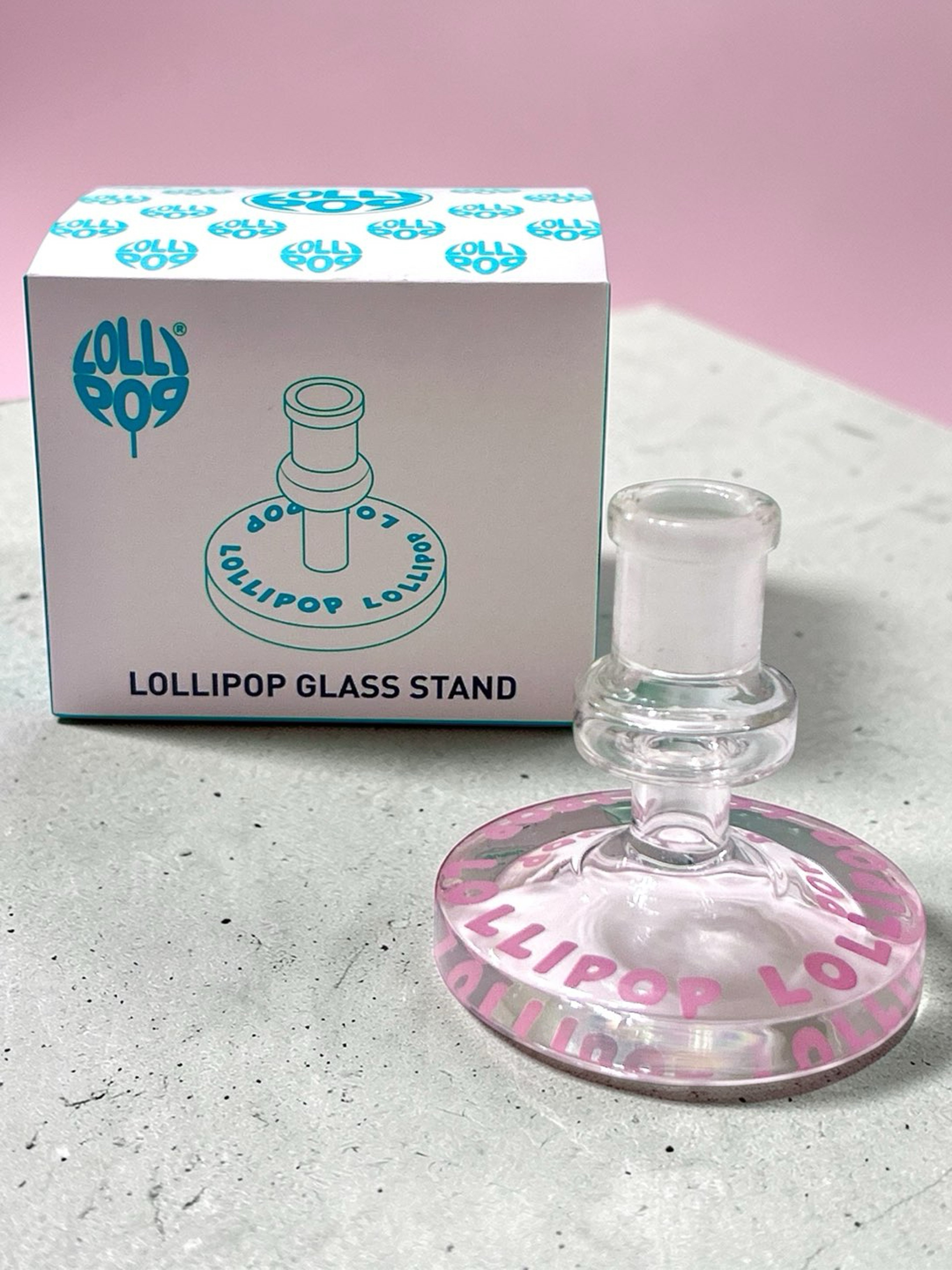 Lollipop 🎀 Glass 14mm Female Joint Display Stand in Pink image 0