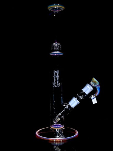 Preview pic of Sovereignty Glass - FA 44mm - Diffy Tube w/ Removable 180° Gridded Downstem & Inv4 Splashguard - Guava Root - 18mm Female