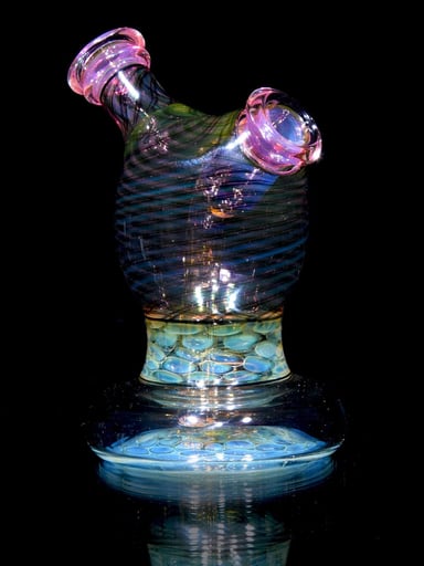 Preview pic of Chuck Millions - Gold & Silver Fume Honeycomb/Reticello Dewaar Rig - 10mm Female