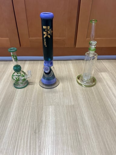 Preview pic of 3 Bong Bundle  PLUS a $50 slide MK100 + Monarch + Small Bong (All Brand New