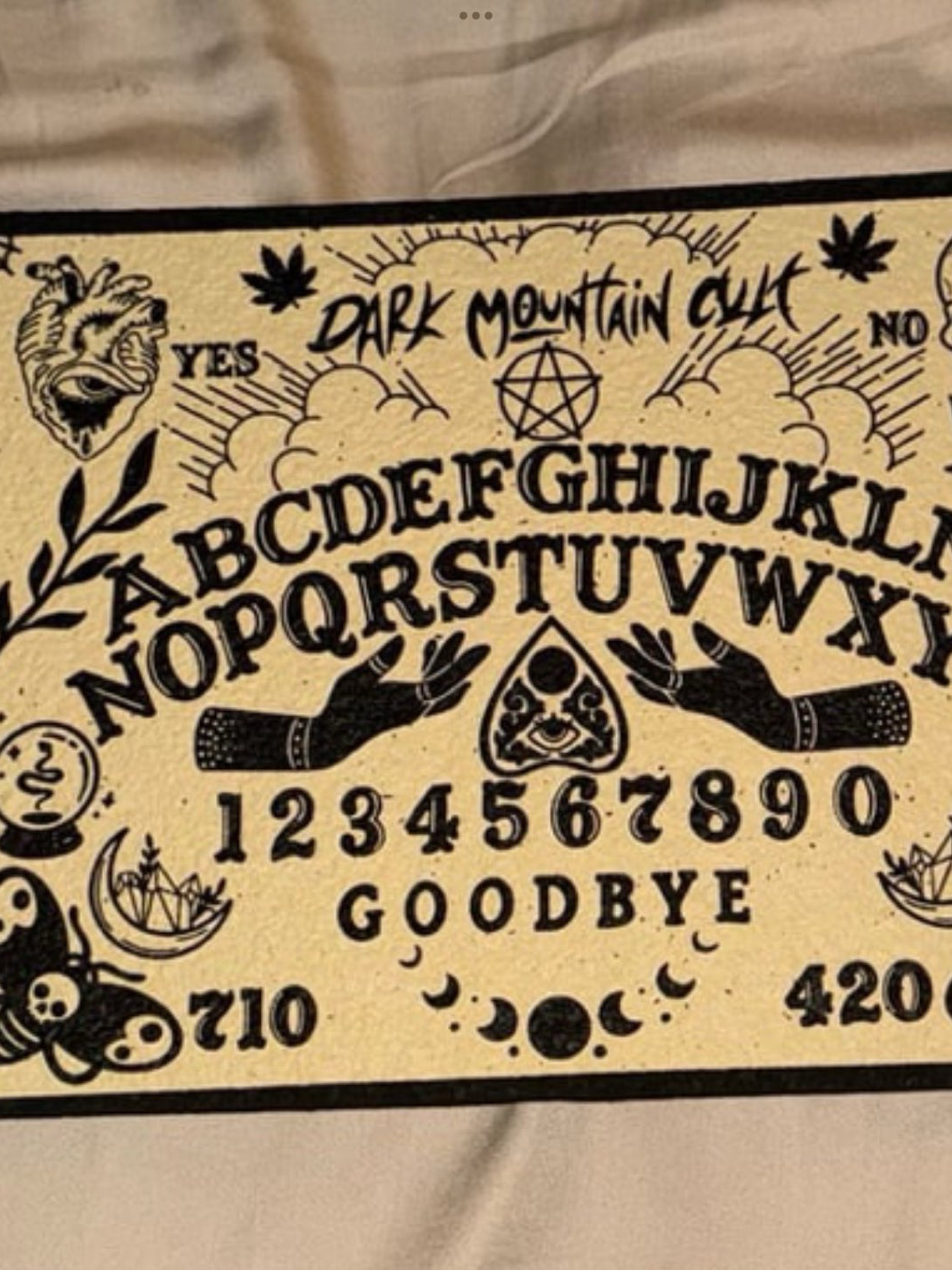 Preview pic of Ouija Board Moodmat By Dark Mountain Cult WHITE Limited Edition!!! Rare!!! LTD 20
