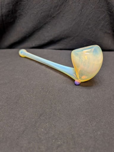 Preview pic of 10" silver fumed Gandalf pipe w/ amber purple marbles