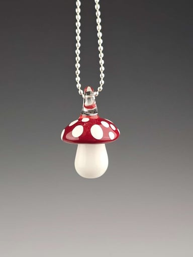 Preview pic of Spiller Woods Amanita Mushroom Pendant or Charm