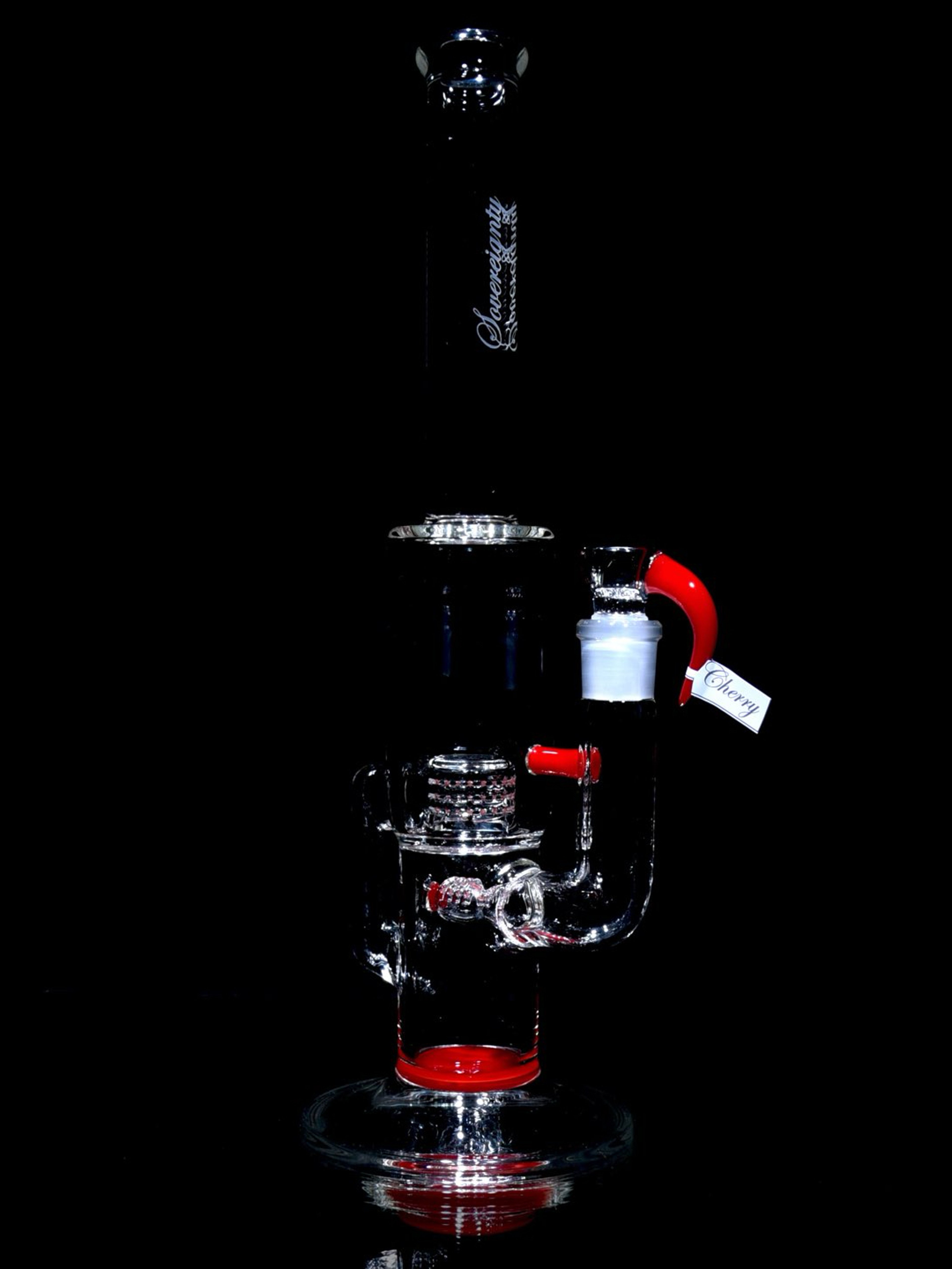 Preview pic of Sovereignty Glass - PA CapCycler - Stemline 16mm 6 Cut UpGrid to 180° Grid Cap w/ 28mm Neck - Cherry - 18mm Male