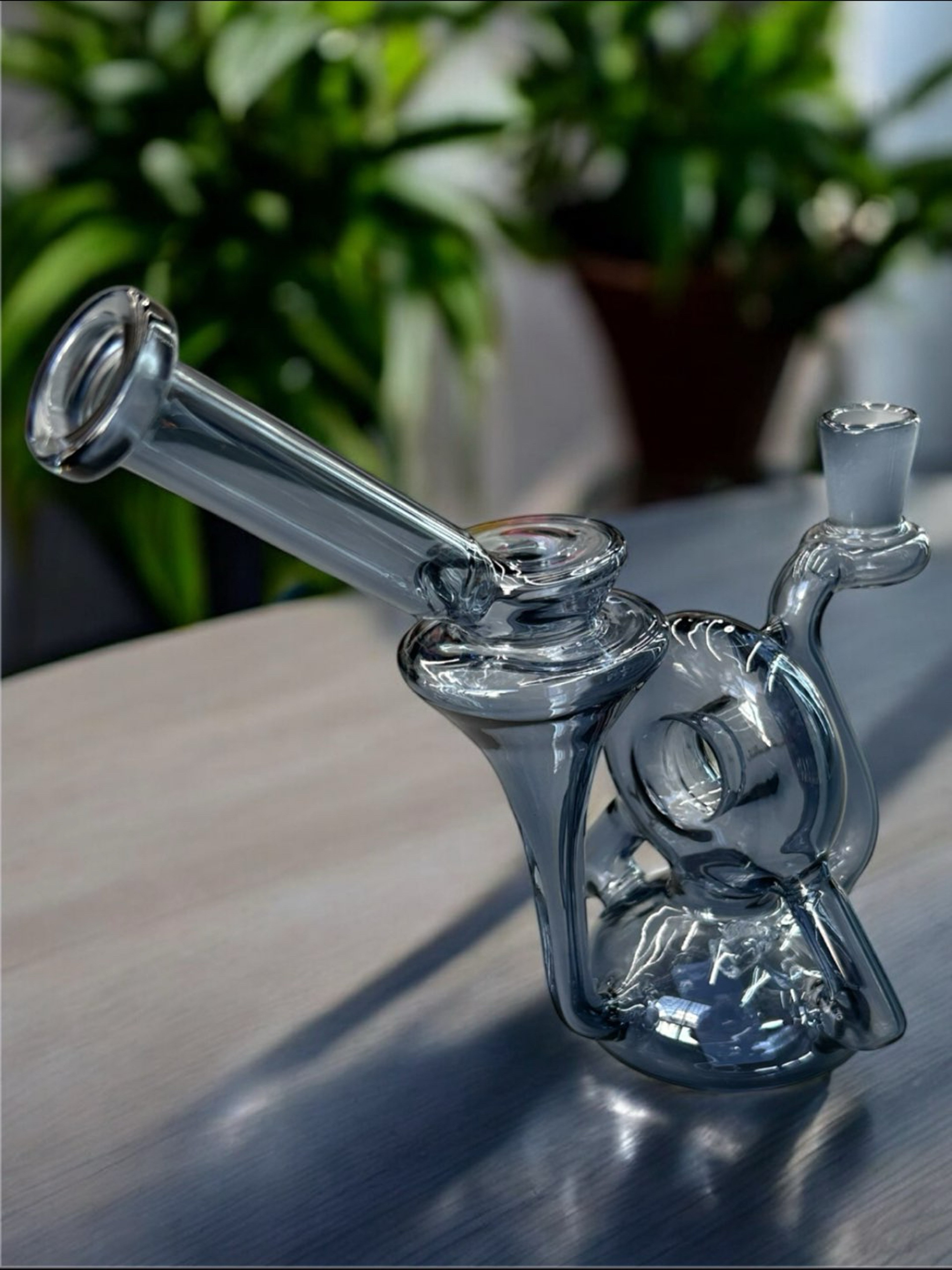 Preview pic of (Style 2) Blueish/Grey 🌊 8" Donut Chamber Uptake Vortex Quad Recycler